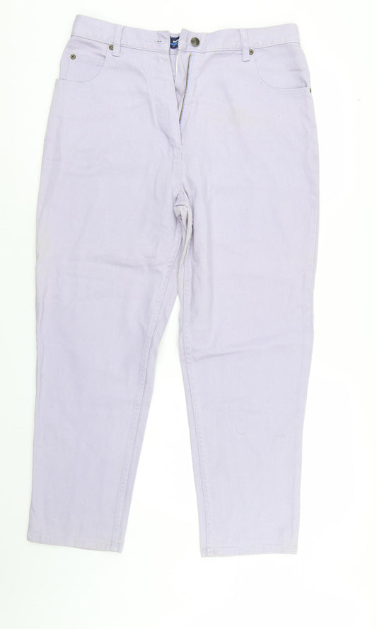 Brooker Womens Purple  Denim Straight Jeans Size 16 L27 in