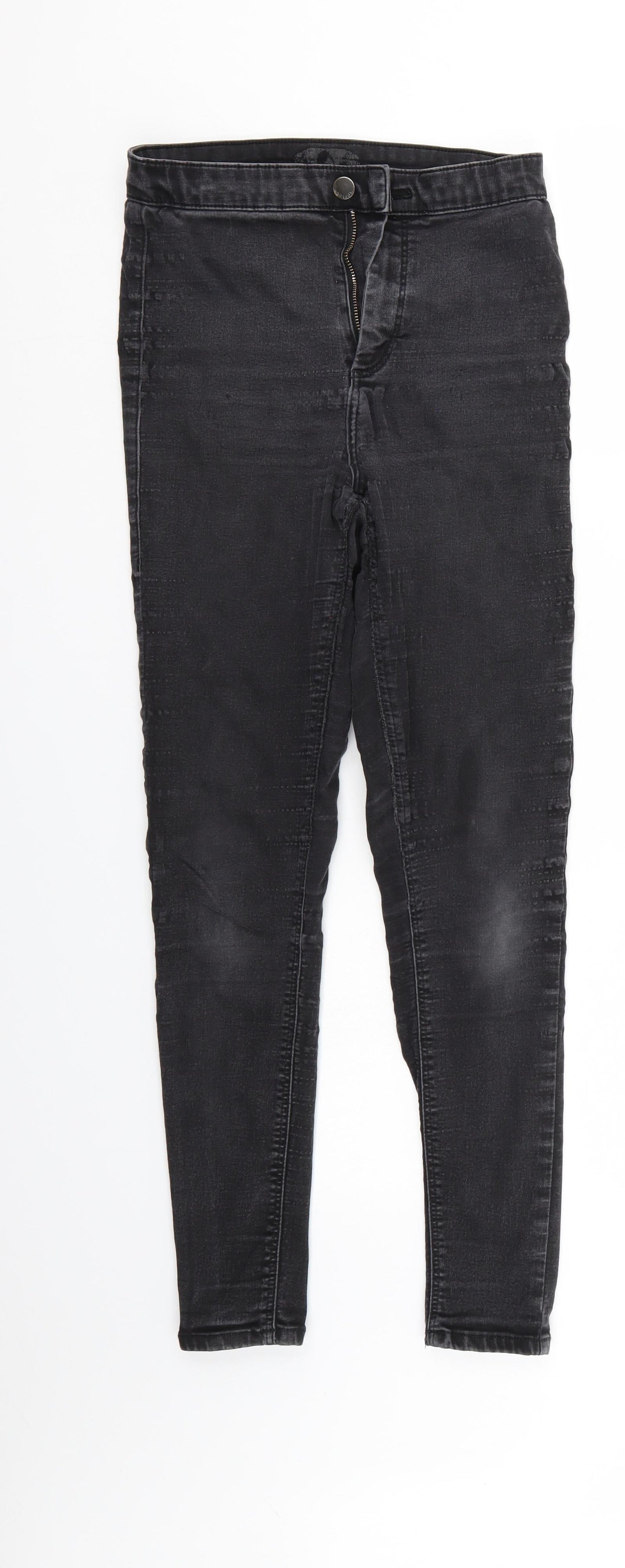 Mens UK Size 28 Top Shop Regular Fit Tapered Black Jeans