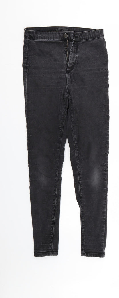 Mens UK Size 28 Top Shop Regular Fit Tapered Black Jeans