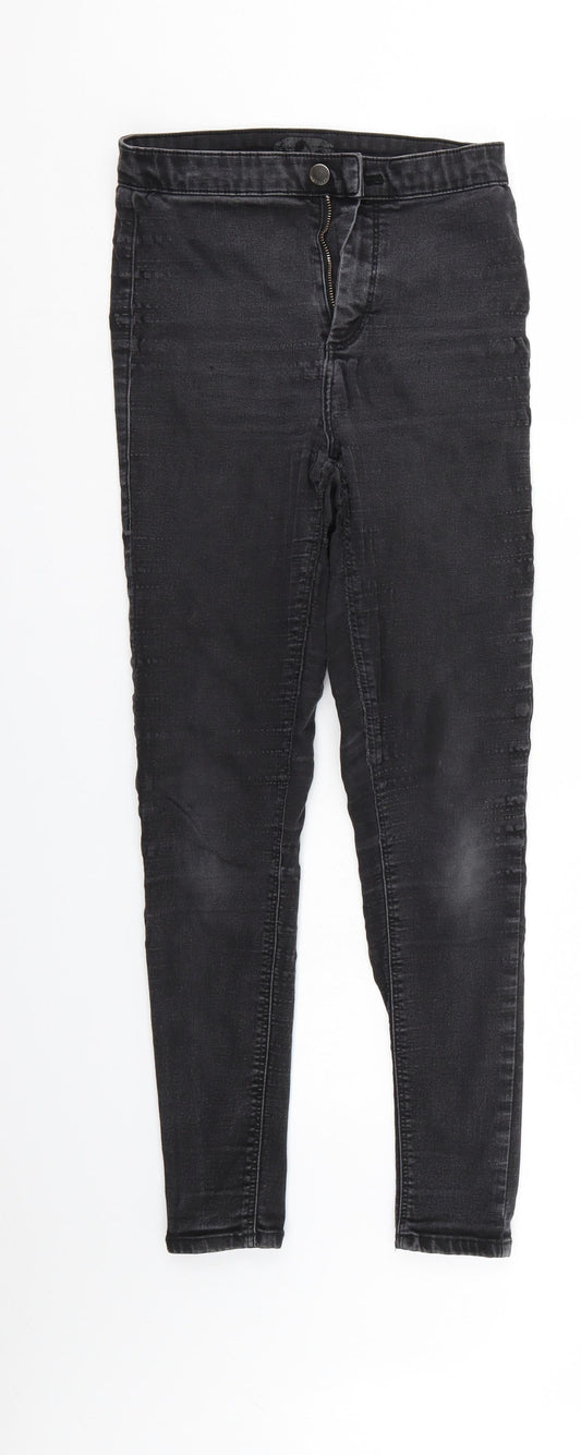 Mens UK Size 28 Top Shop Regular Fit Tapered Black Jeans