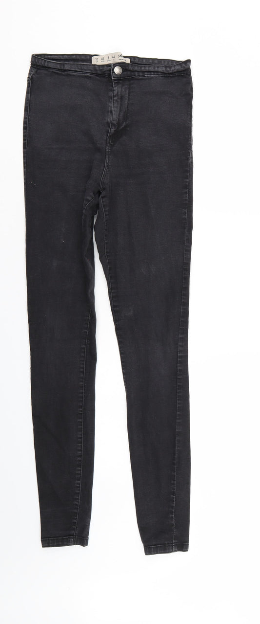 Denim & Co. Womens Black  Denim Tapered Jeans Size 12 L29 in