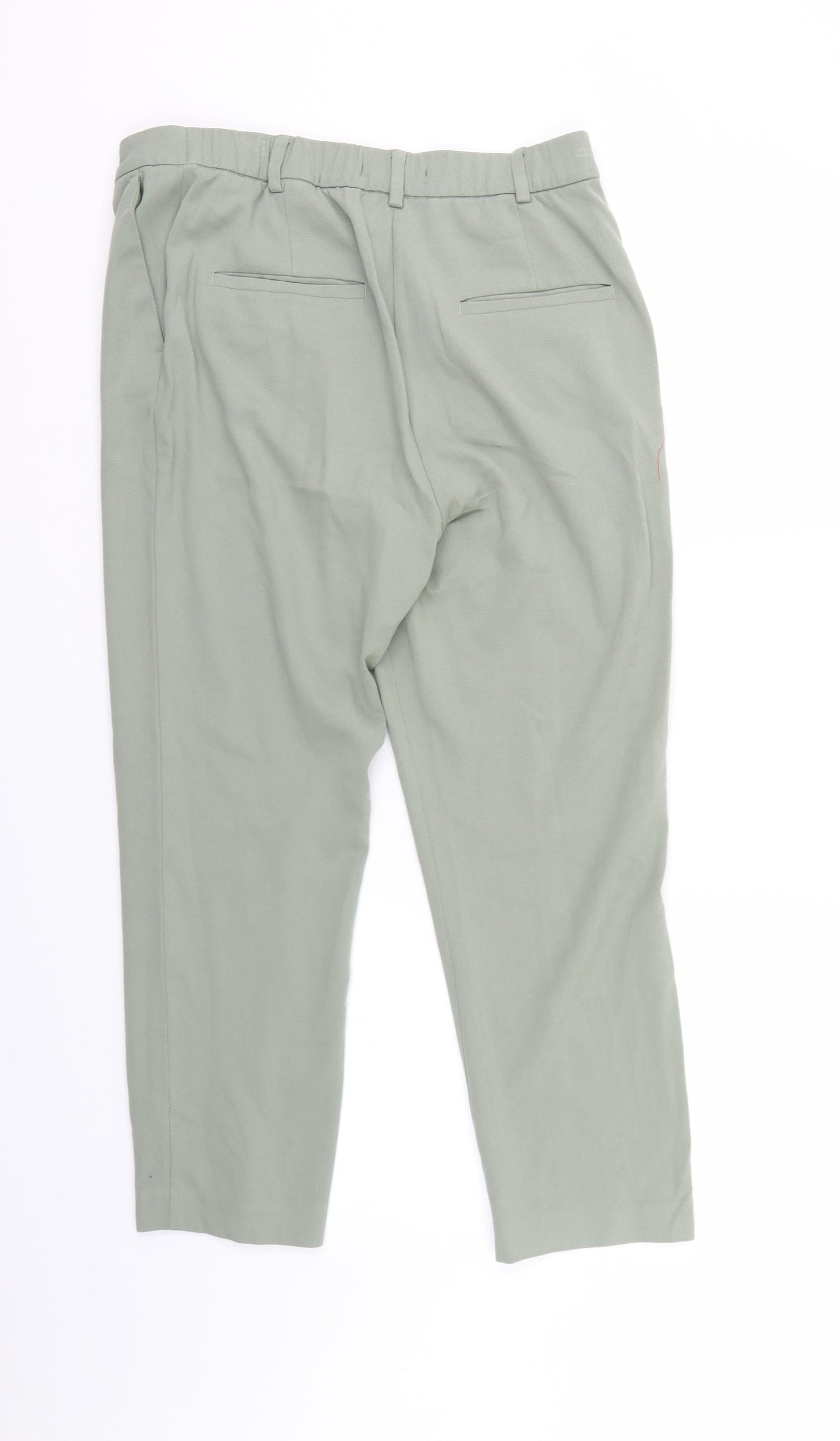 M&S Womens Green   Trousers  Size 12 L26 in - Elastic Waist