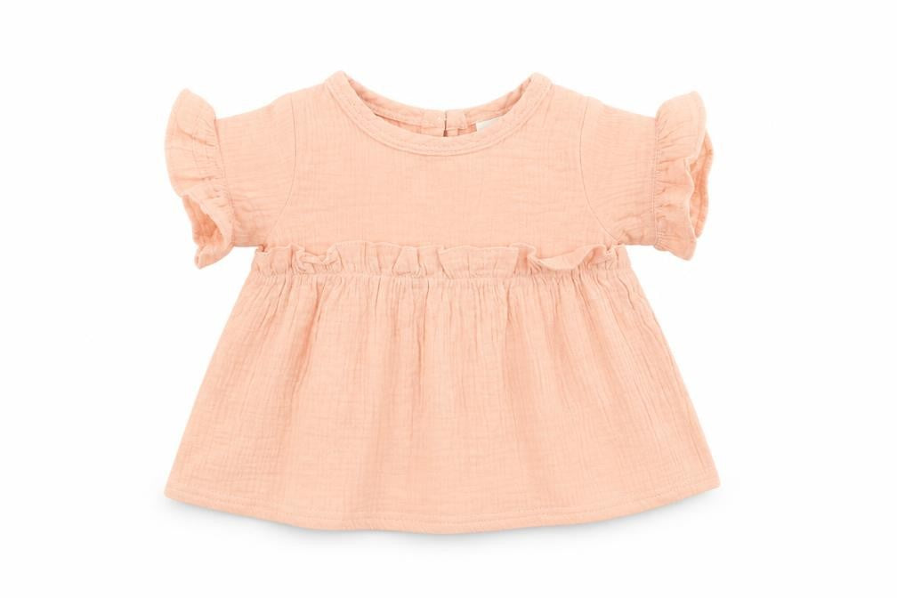 Front view of SHEIN girls’ pink fit & flare, size 6-9, months
