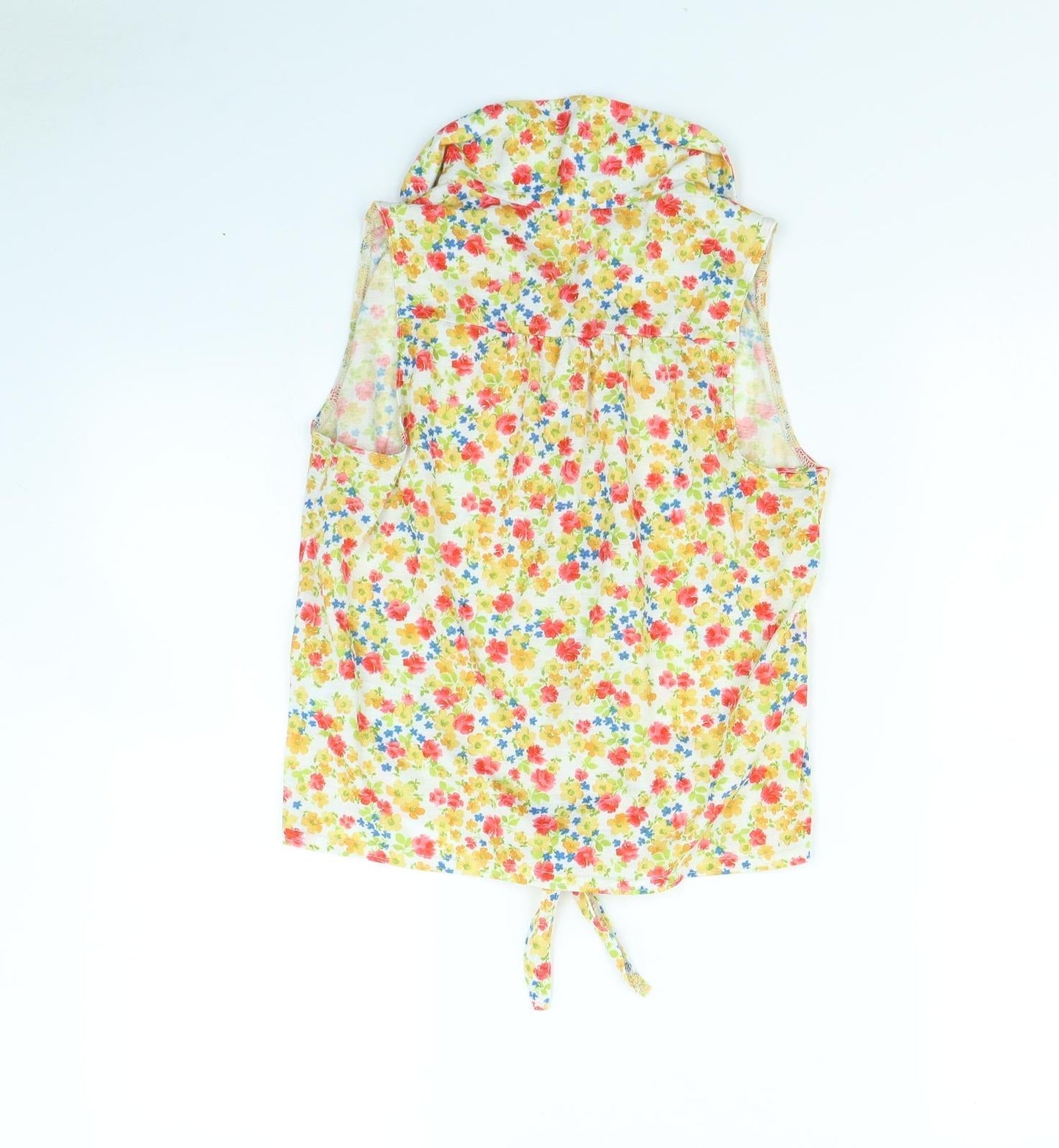 Womens UK Size 8 New Look Yellow Basic Button-Up