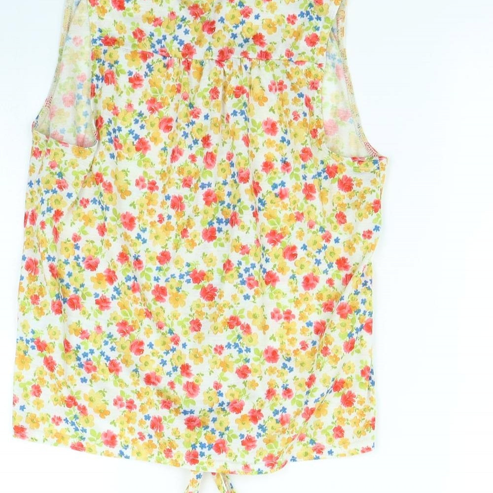 Womens UK Size 8 New Look Yellow Basic Button-Up