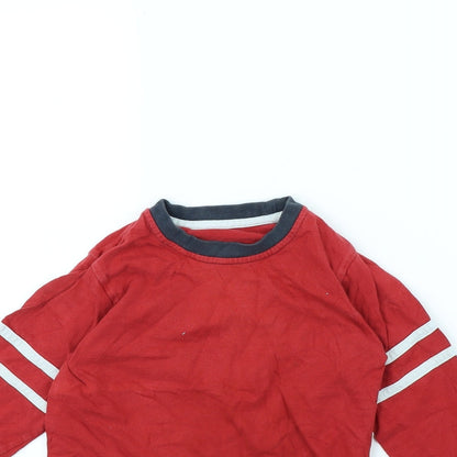 m&s Girls Red   Basic T-Shirt Size 4 Years