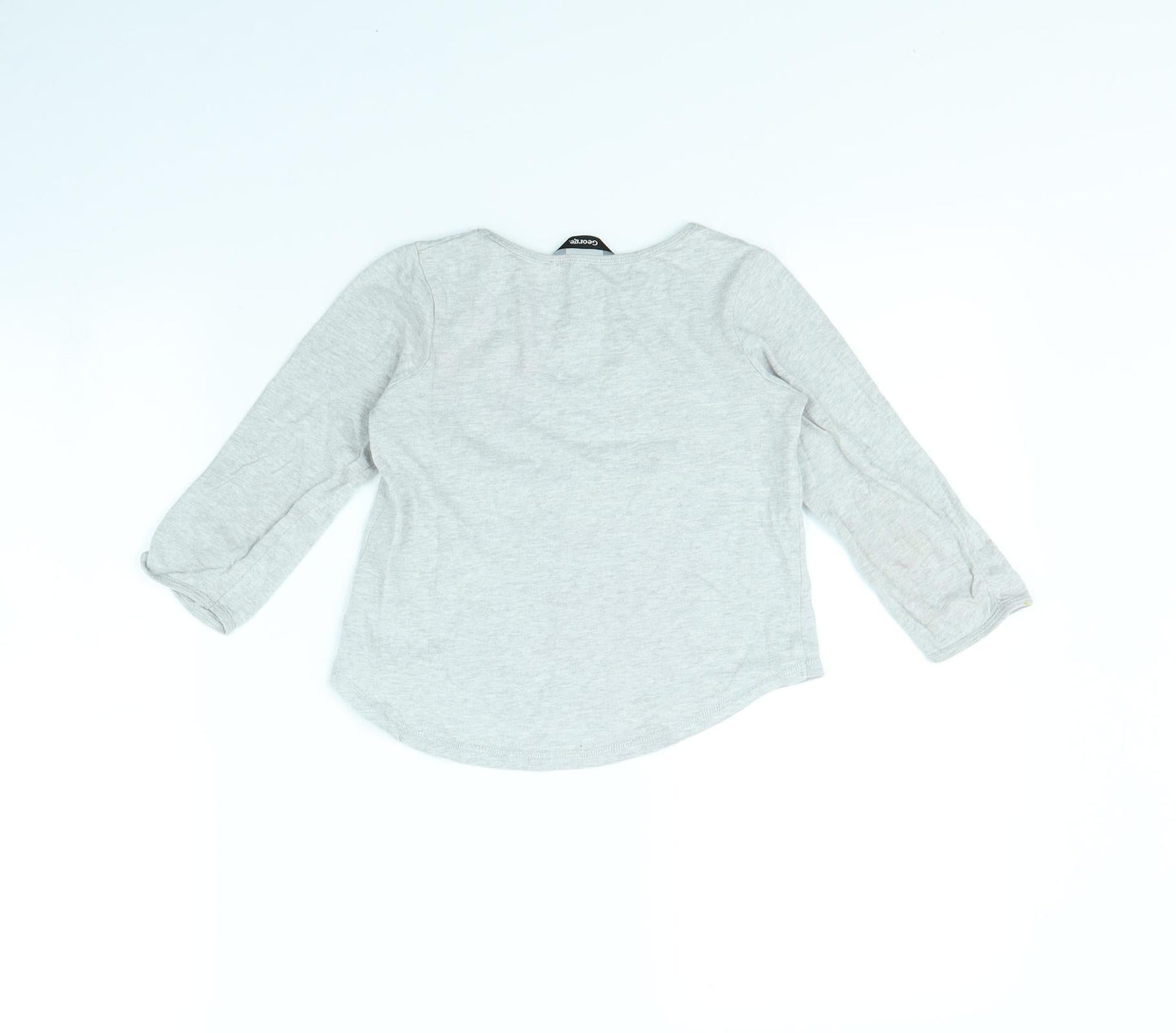 George Girls Grey   Basic T-Shirt Size 4 Years