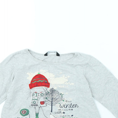 George Girls Grey   Basic T-Shirt Size 4 Years