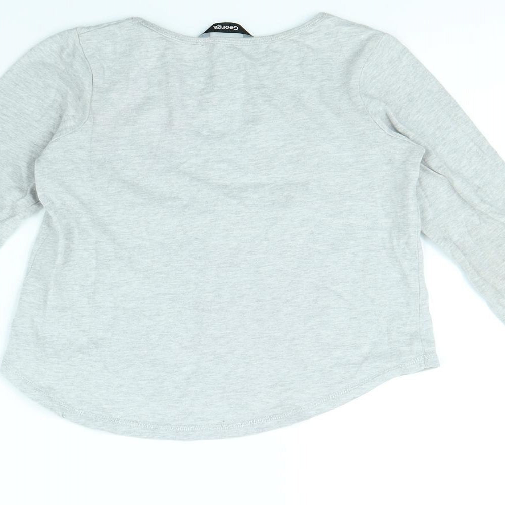 George Girls Grey   Basic T-Shirt Size 4 Years