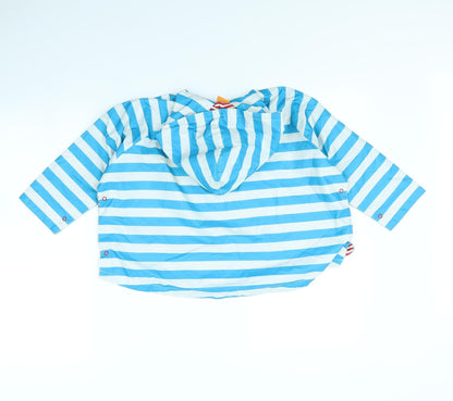 Mini Mode Boys Blue Striped  Rain Coat Coat Size 4 Years