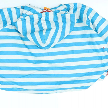 Mini Mode Boys Blue Striped  Rain Coat Coat Size 4 Years