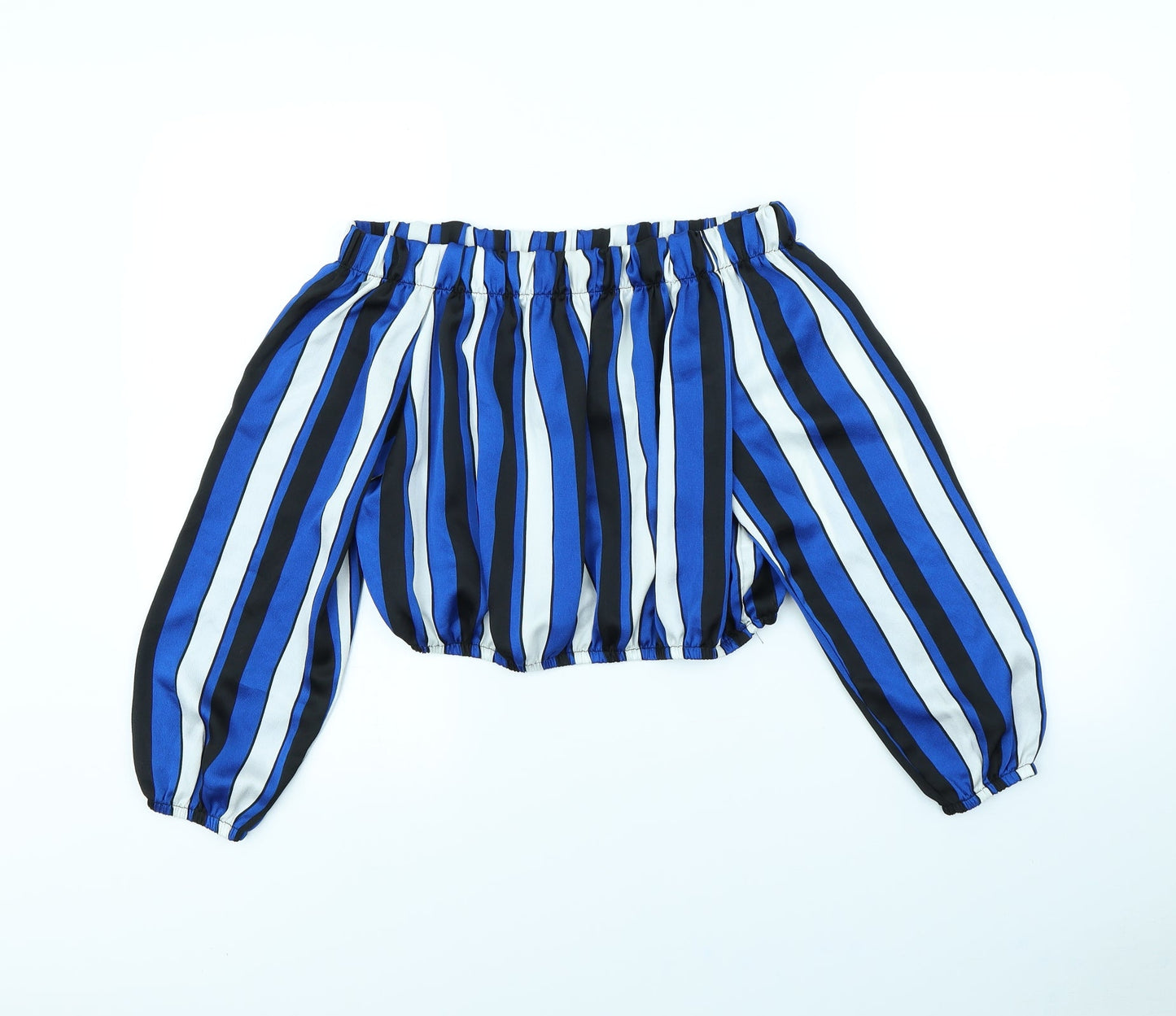 Ayanapa Womens Blue Striped  Basic Blouse Size 12