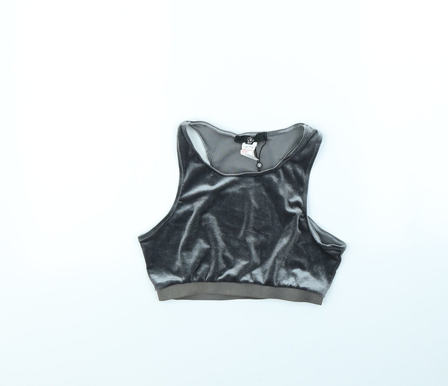 Womens UK Size 10 Missguided Grey Basic T-Shirt