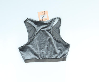 Womens UK Size 10 Missguided Grey Basic T-Shirt