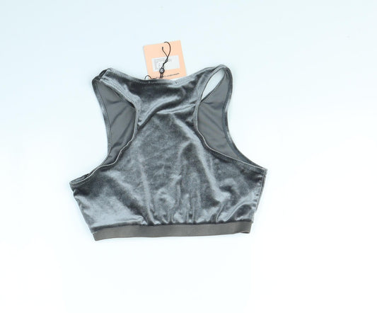 Womens UK Size 10 Missguided Grey Basic T-Shirt
