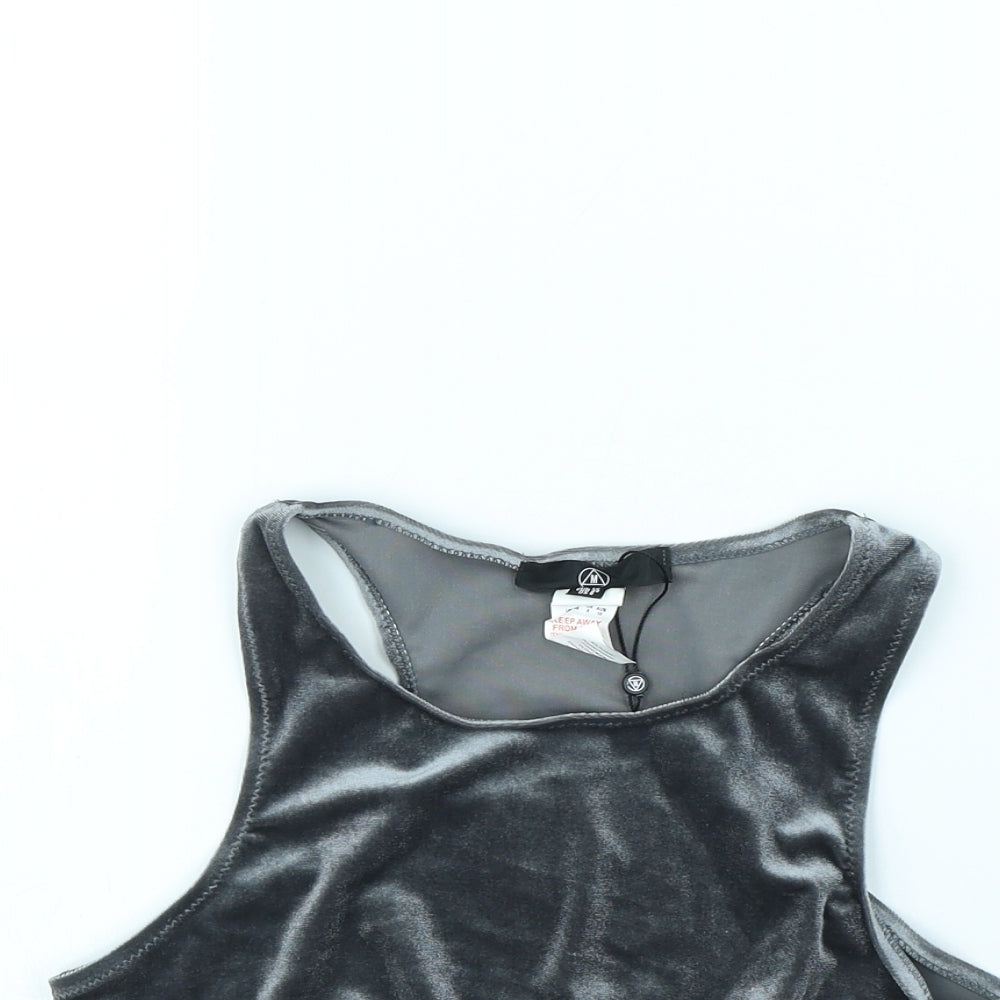 Womens UK Size 10 Missguided Grey Basic T-Shirt