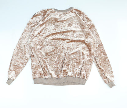 Warehouse Womens Pink  Velvet Pullover Jumper Size M