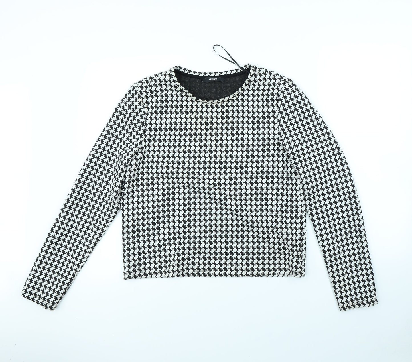 George Womens White Herringbone  Pullover Jumper Size 12