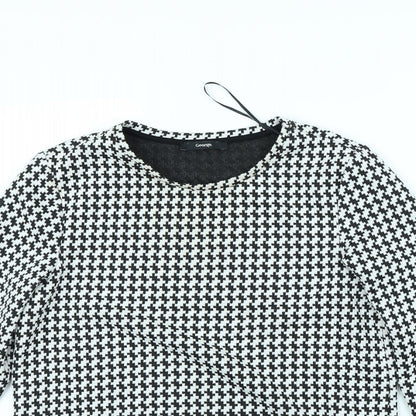 George Womens White Herringbone  Pullover Jumper Size 12
