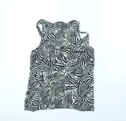 Womens UK Size M Zara White Basic Tank