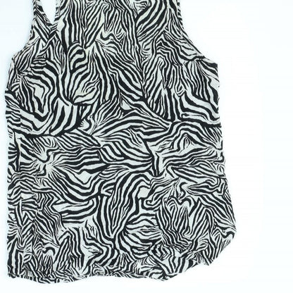 Womens UK Size M Zara White Basic Tank