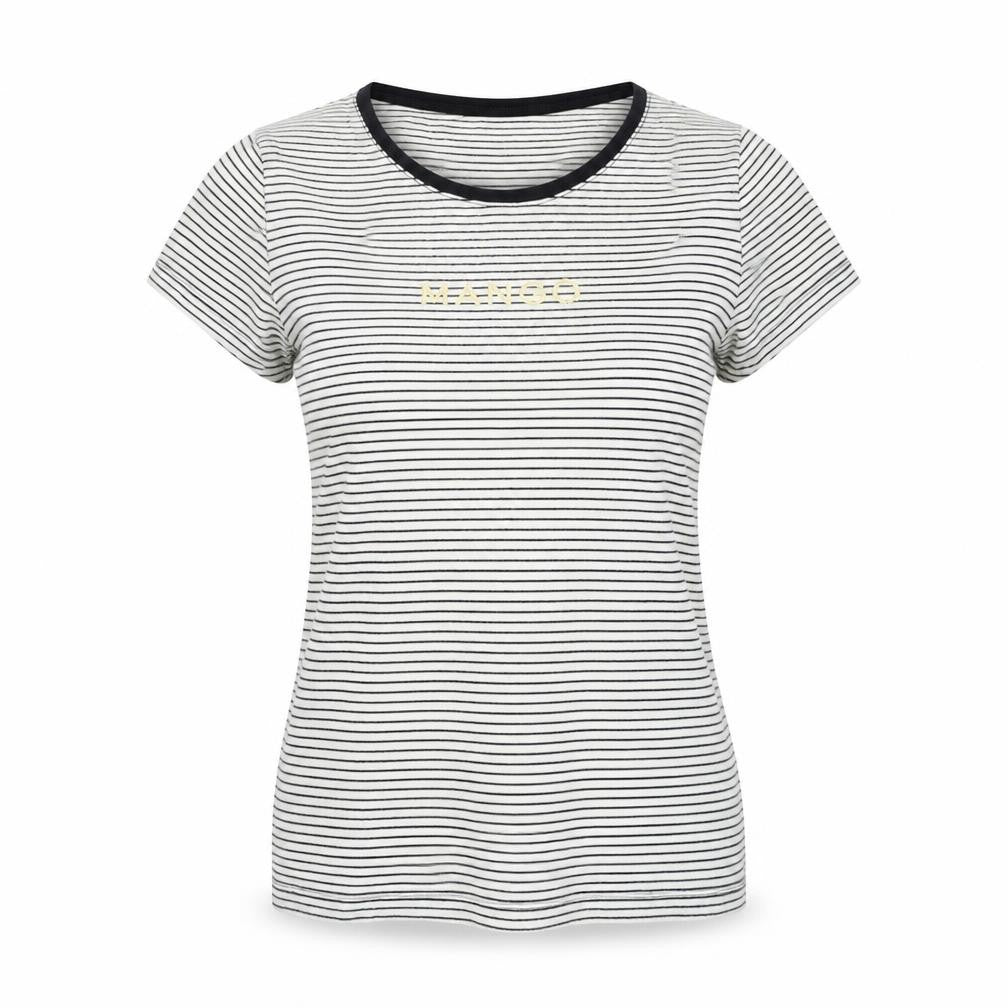 Womens UK Size M Mango White Basic T-Shirt
