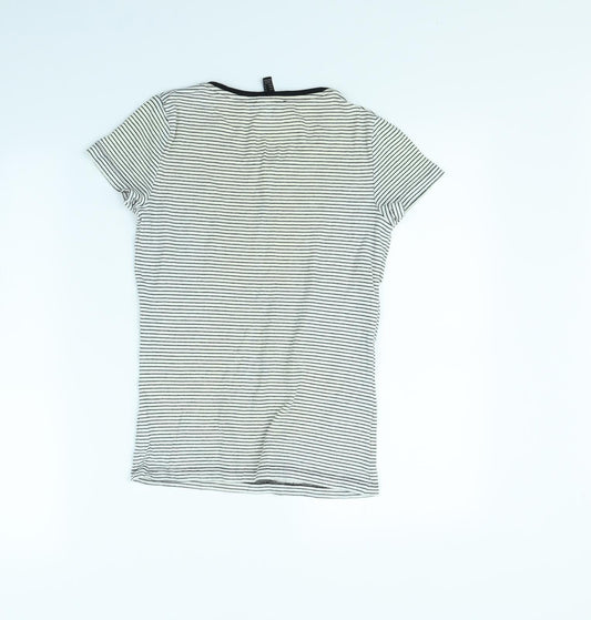 Womens UK Size M Mango White Basic T-Shirt