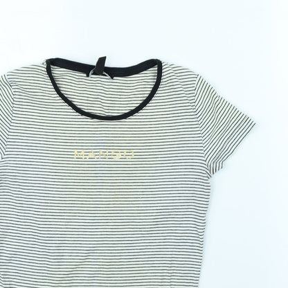 Womens UK Size M Mango White Basic T-Shirt