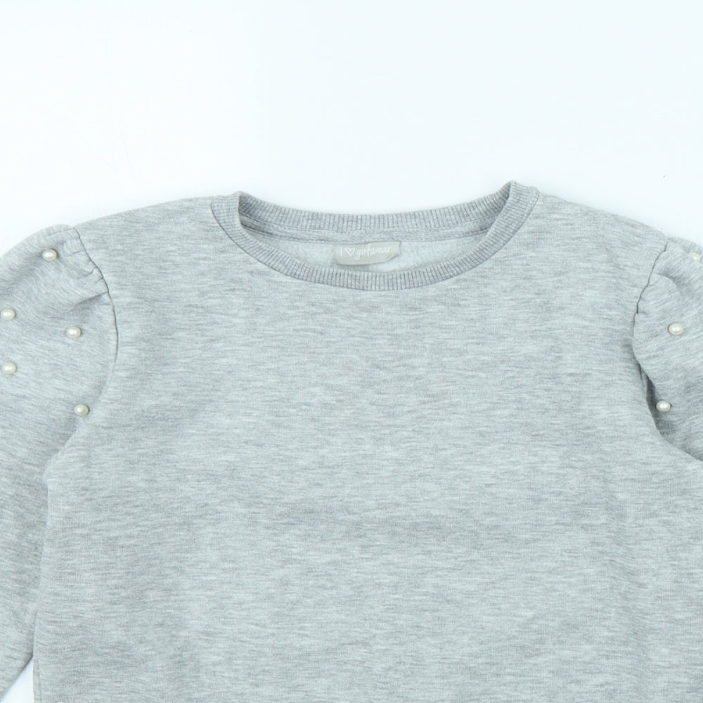 I Love Girlswear Girls Grey   Pullover Jumper Size 9 Years