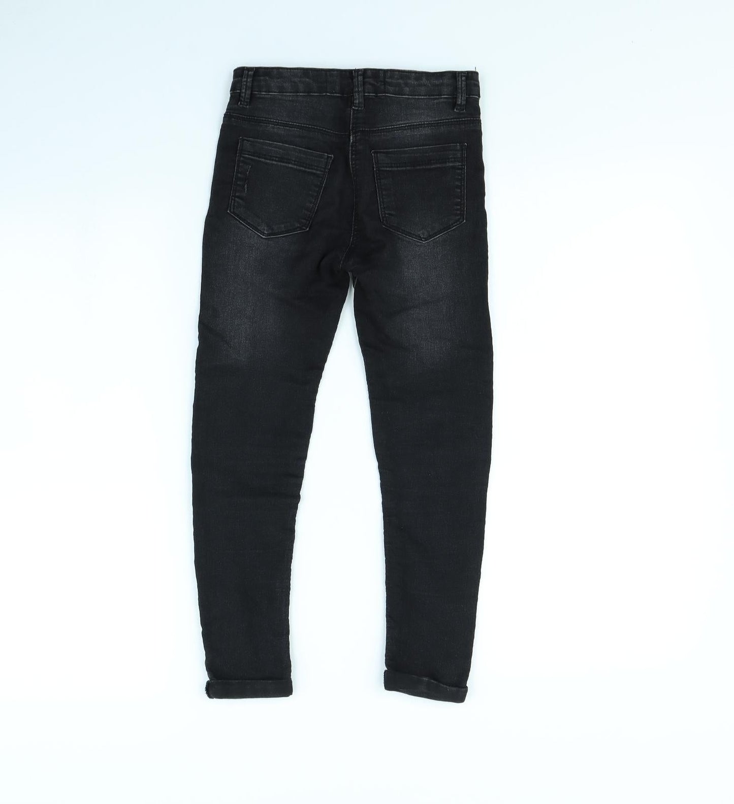 Preworn Girls Black   Skinny Jeans Size 8 Years