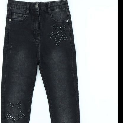 Preworn Girls Black   Skinny Jeans Size 8 Years