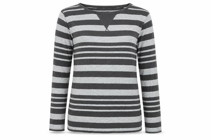 kiin Womens Grey Striped  Basic T-Shirt Size 12