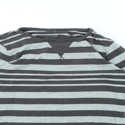 kiin Womens Grey Striped  Basic T-Shirt Size 12