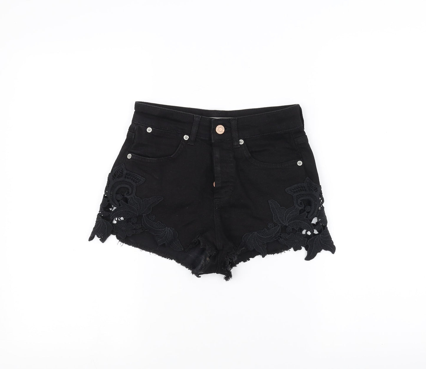Topshop Womens Black   Cut-Off Shorts Size 25 in