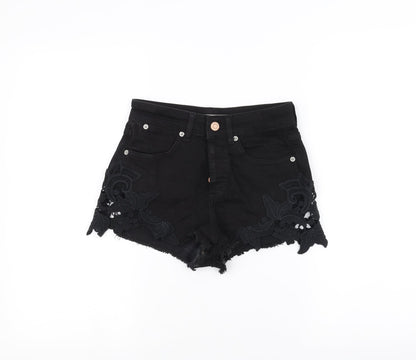 Topshop Womens Black   Cut-Off Shorts Size 25 in