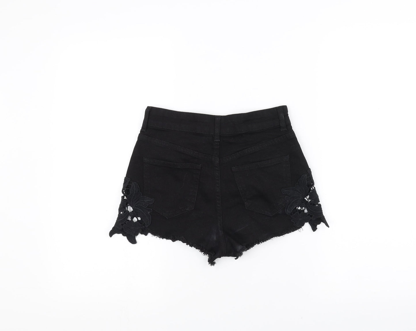 Topshop Womens Black   Cut-Off Shorts Size 25 in
