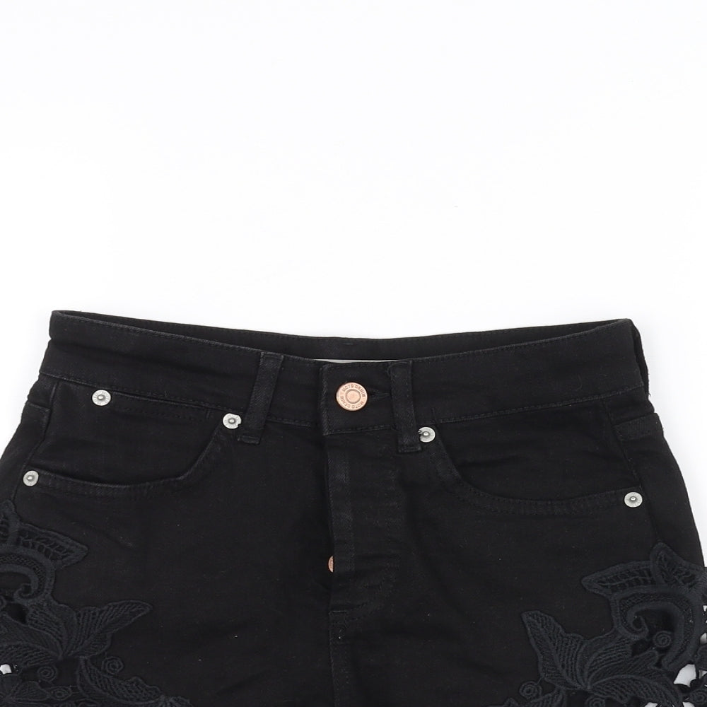Topshop Womens Black   Cut-Off Shorts Size 25 in