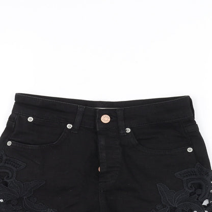 Topshop Womens Black   Cut-Off Shorts Size 25 in