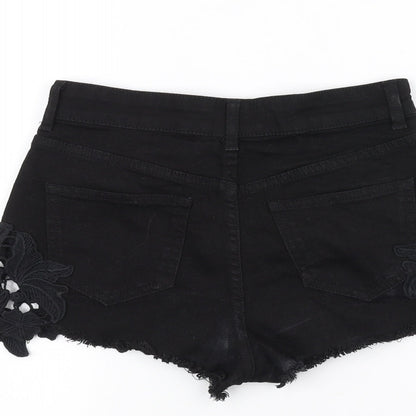 Topshop Womens Black   Cut-Off Shorts Size 25 in