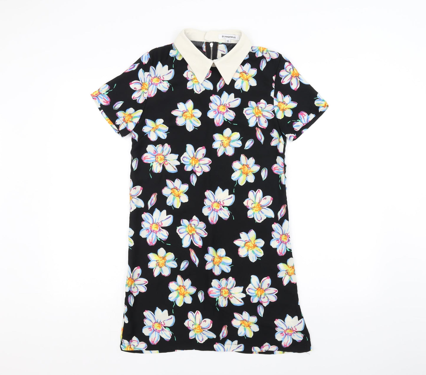 Womens UK Size XS glamourous Black Basic Polo