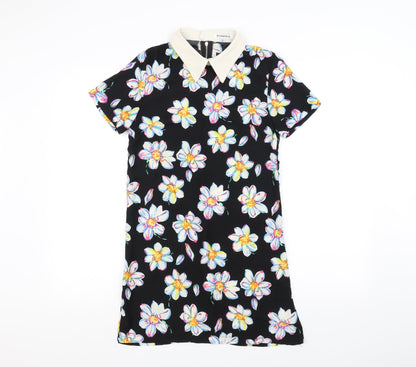Womens UK Size XS glamourous Black Basic Polo