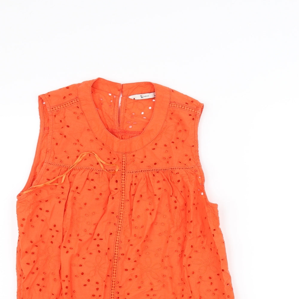 TU Womens Orange   Basic T-Shirt Size 10