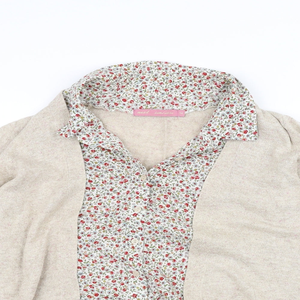 Womens UK Size 14 NEXT Brown Basic T-Shirt