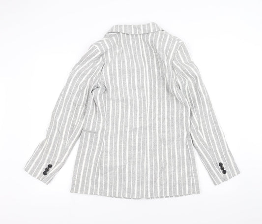 H&M Womens Grey Striped  Jacket  Size 8