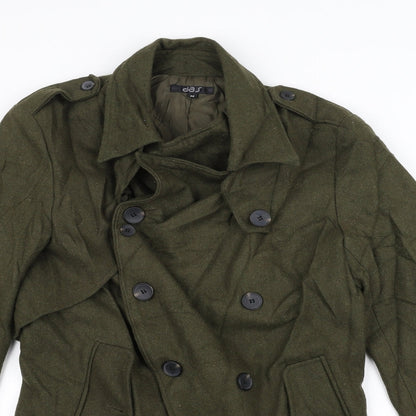DAS Womens Green   Pea Coat Coat Size M