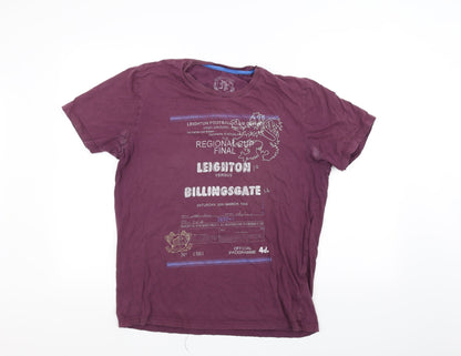 Womens UK Size L Preworn Red Basic T-Shirt