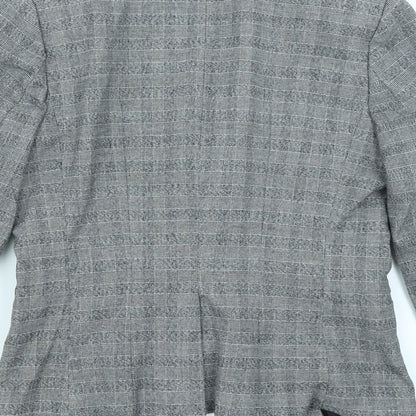 H&M Womens Grey Check  Jacket Blazer Size 10