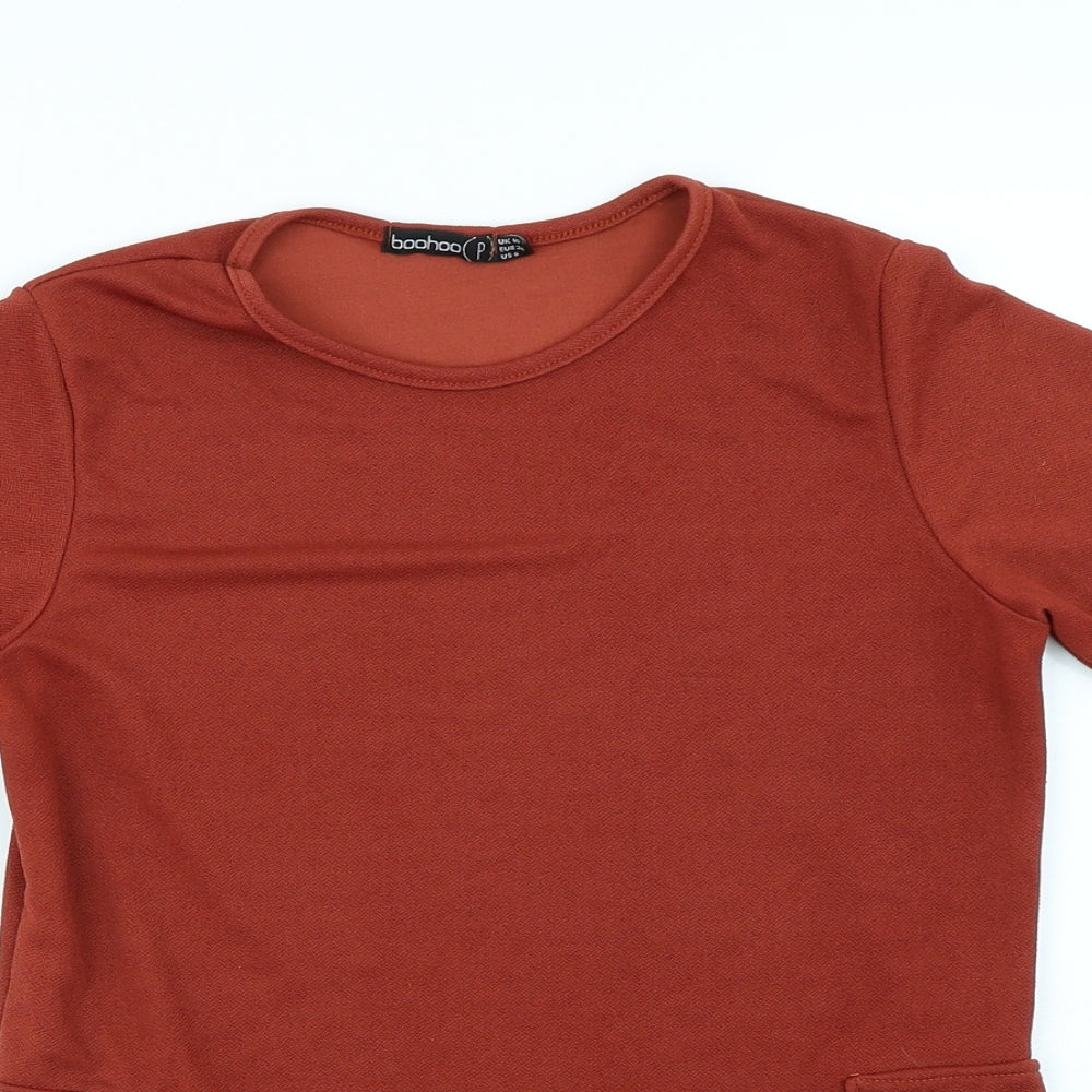 Boohoo Womens Orange   Basic T-Shirt Size 10