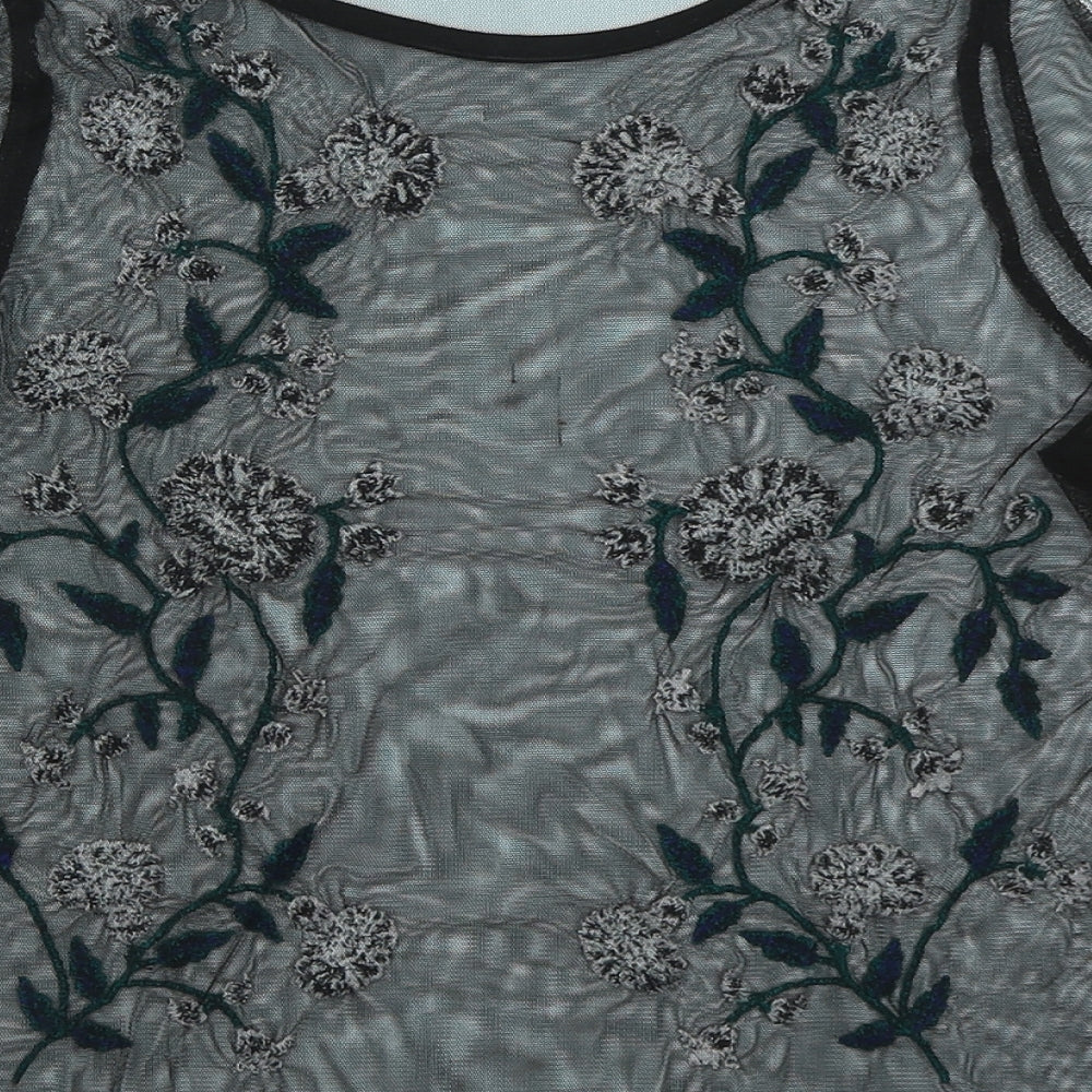 Womens UK Size 8 River Island Black Basic T-Shirt
