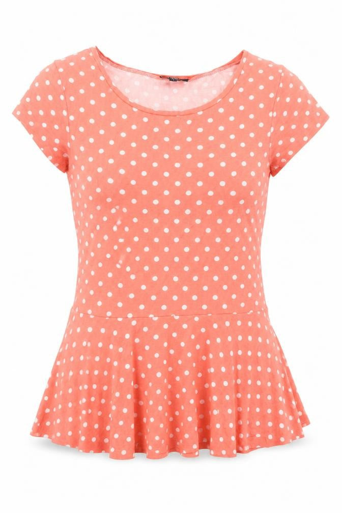 Womens UK Size 8 Papaya Pink Basic T-Shirt